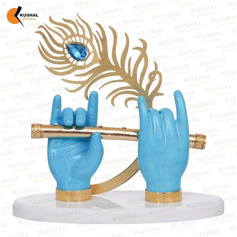 Buy KUSHAL CREATIONS Krishna Ji Hands with Flute Figurine 24k Gold ...