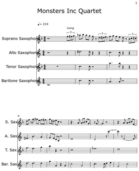 Monsters Inc Tenor Sax Sheet Music at Barbara Ridgley blog