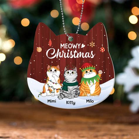 Acrylic Cat Ornament Personalized - Cat Christmas Gifts - Personal Chic