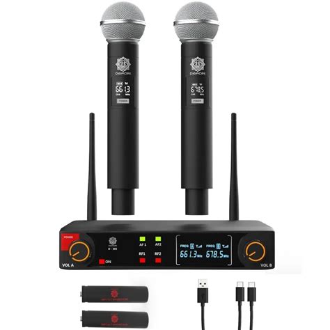 Buy DIGIMORE UHF Dual Wireless Microphone System | 200ft Range ...