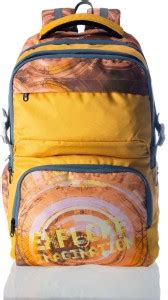 DE VAGABOND Polyester Backpack Daigonal yellow 33 Ltr 33 L Backpack ...