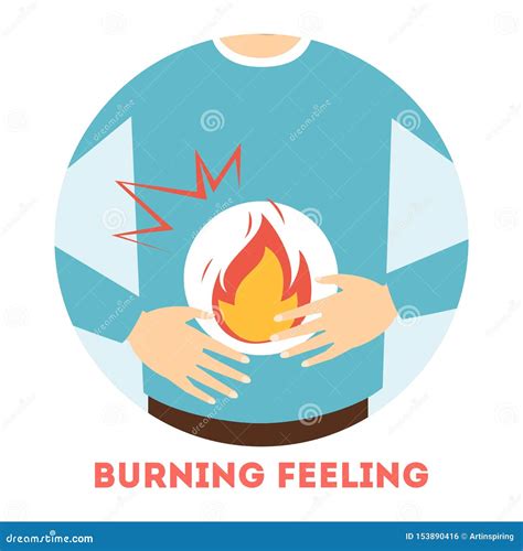 Burning Feeling in Stomach. Symptom of Gastritis Stock Vector - Illustration of gerd, colored ...