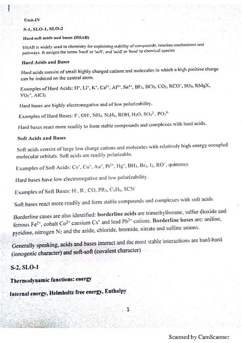 Chemistry Unit 4 - Notes of polymers - Hard soft acids and bases (HSAB ...