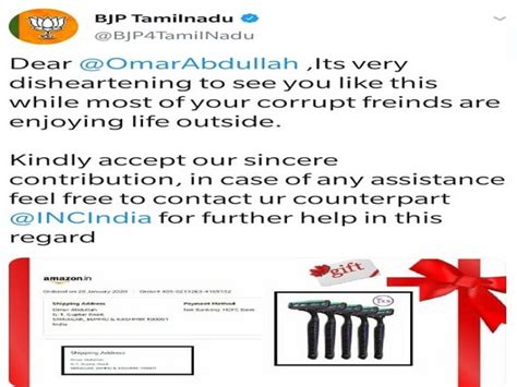 BJP's Tamil Nadu unit orders razor for Omar Abdullah, deletes tweet later