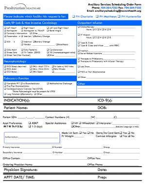 Ancillary Services Scheduling Order Form - Novant Health Imaging - Fill ...