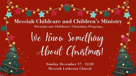 Childrens Christmas Program - "We Know Something About Christmas ...