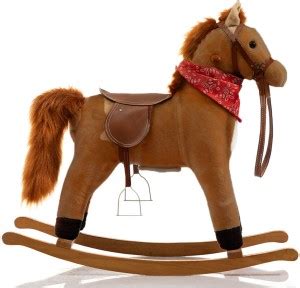 LittleFlyer Rocking Horse Plush Ride on for Kids with Realistic Tail ...