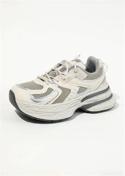 Buy CHUNKY MESH OVERLAY ROUNDED TOE SNEAKERS for Women Online in India