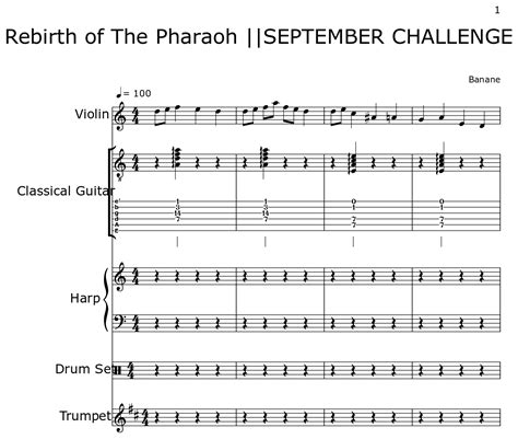 Rebirth of The Pharaoh ||SEPTEMBER CHALLENGE - Sheet music for Violin ...