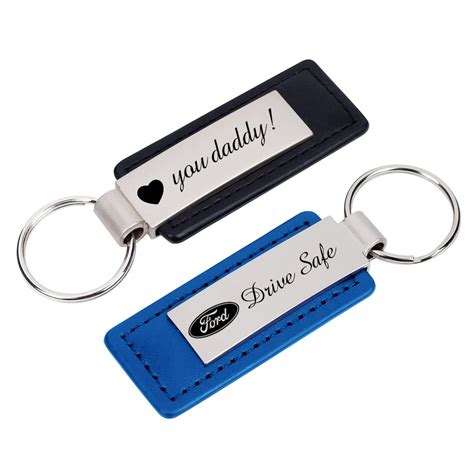 Caramel Custom Personalized Free Engraved Leather Keychain - Keyring ...