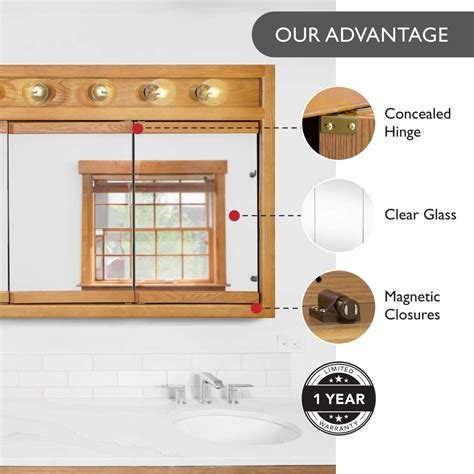 Richland 48 Inch Lighted Medicine Cabinet Nutmeg Oak | Bath | Today's ...