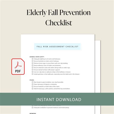Image result for Printable Fall Prevention Checklist