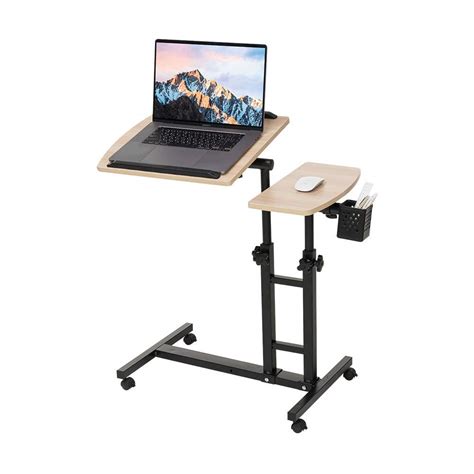 Adjustable Laptop Desk With Cart Computer Workstation Bed Side Table ...