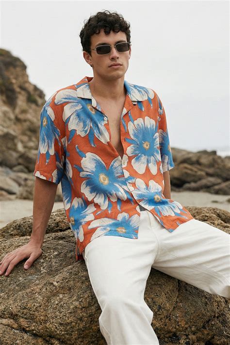 Seaside Floral Red All Over Print Oversized Exclusive Shirt – Veirdo