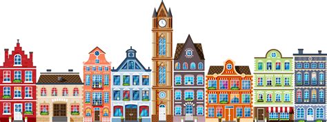 People in Different Buildings Cartoon Png 的图像结果