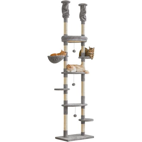 Furcato 92.1"-101.6" Adjustable Height Cat Tree, Floor to Ceiling Cat ...