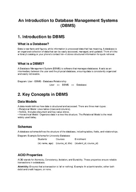 DBMS 101: Introduction to Database Management Systems - Studocu