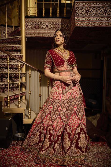 Majestic Maroon Silk Bridal Lehenga with Thread and Zardozi Embroidery ...