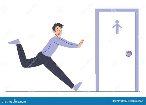 Diarrhea Male Vector Icon. Man Sitting On The Toilet. Medicine Or Antibiotic Side Effect ...