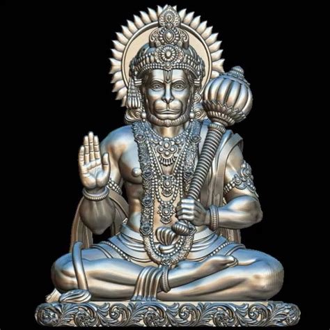 Bajrangbali Hanuman 3D Model - Divine 3D Printing Artwork