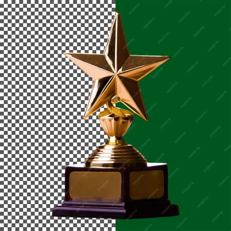 Elegant gold star trophy for recognizing excellence on transparent ...