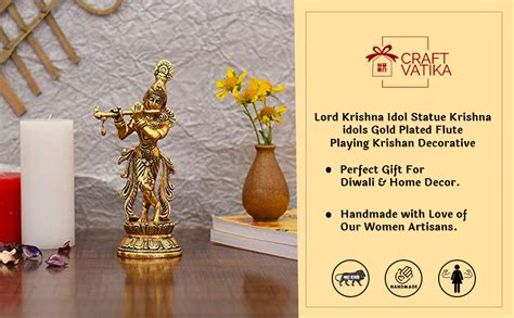 Buy Collectible India Lord Krishna Idol Statue Krishna Idols Gold ...