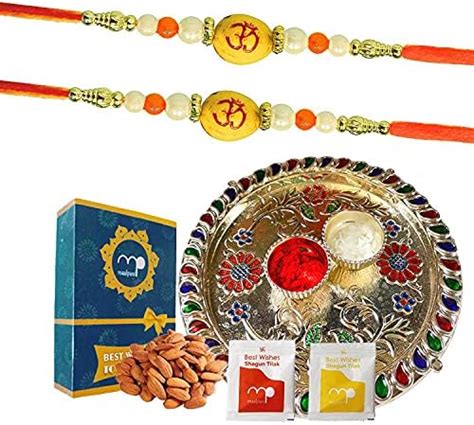Maalpani Rakhi Gift for Brother Set of 2 Unique Pearl and Bead Rakhi ...