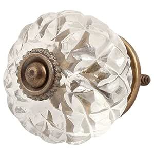Indian-Shelf 2 Pack Glass Clear Crystal Drawer Knobs for Kitchen ...