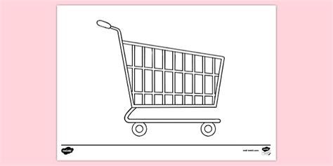 Shopping Cart Symbol Colouring Sheet (teacher made) - Twinkl