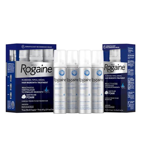 Amazon.com : Men's Rogaine 5% Minoxidil Foam for Hair Regrowth, Topical Hair Loss Treatment to ...
