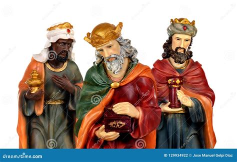 Three Wise Men With Their Gifts To The Christchild, A Biblical Story In ...