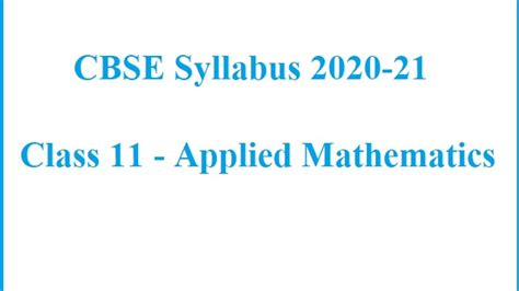Image result for ISC Class 11 Applied Mathematics Syllabus