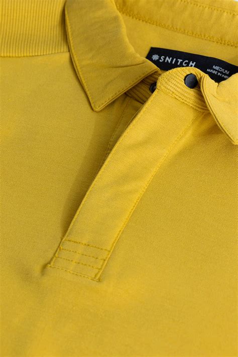 Buy Men's Urbanoid Yellow Polo T-Shirt Online | SNITCH