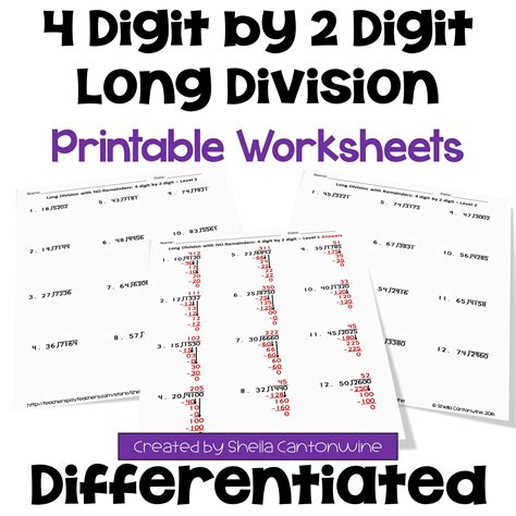 Image result for Long Division Worksheets 2-Digit Divisor
