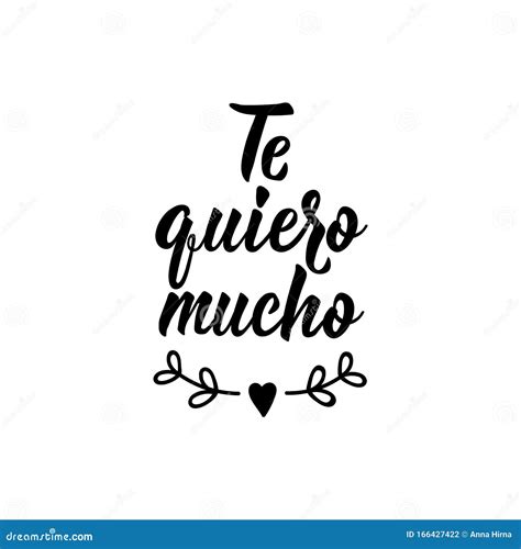 Love You so Much - in Spanish. Lettering. Ink Illustration. Modern ...