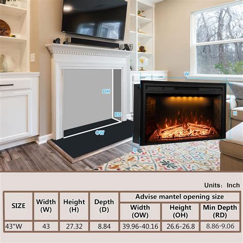 Buy Dreamflame 43 inch Electric Fireplace, Wall Fireplace Electric with ...