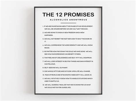 The 12 Promises Alcoholics Anonymous Printable, Digital Download ...
