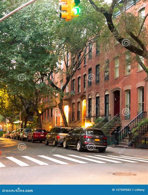 Street Scene from Greenwich Village West Village District in Manhattan ...