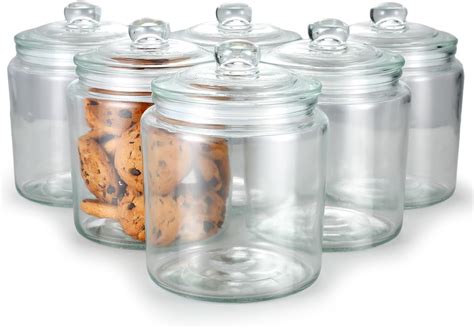 Amazon.com - Sunnyray 6 Pcs 85 oz Clear Candy Cookie Jar Set Slanted ...