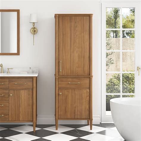 Linen Bathroom Cabinets Kleankin Bathroom Cabinet, Freestanding Linen