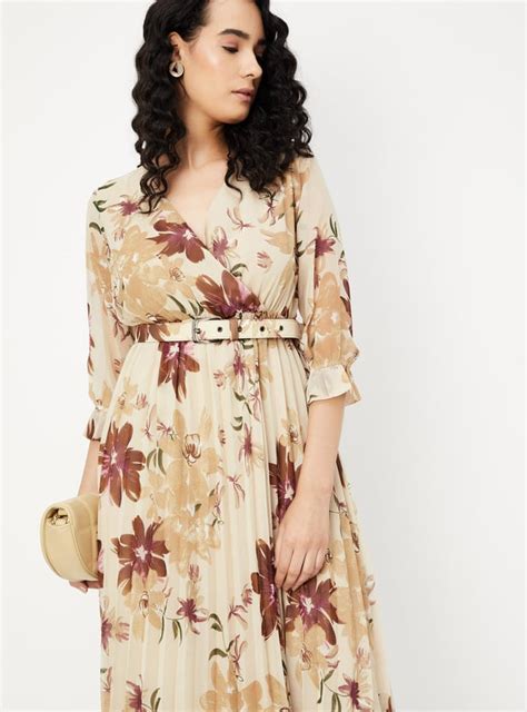 Buy Women Floral Print Pleated Dress Online at just Rs. 1399.0 ...