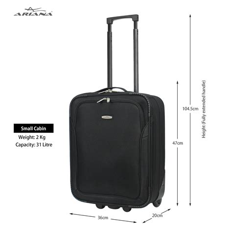 ARIANA Lightweight Small Carry on Hand Luggage Cabin Travel Bag 47 x 36 ...