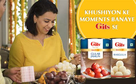 Gits Gulab Jamun + Rasgulla | Open & Eat| 16 Pieces Per Tin | Mouth ...