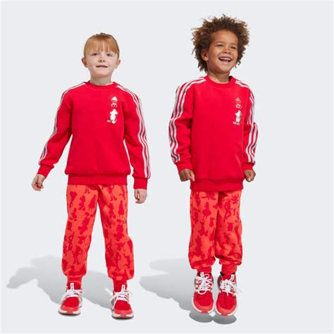 adidas x Disney 100 Crewneck and Joggers Set - Red | Free Shipping with ...