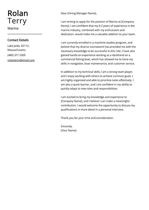 Marine Cover Letter: Job Description, Sample & Guide