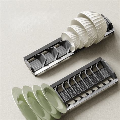 Adjustable Kitchen Drawer Dish Drying Rack with Drain Tray