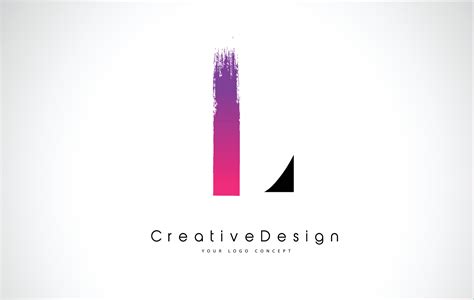 L Letter Logo Design with Creative Pink Purple Brush Stroke. 5076173 ...