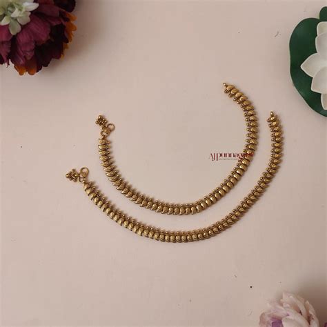 Pretty Mango Design Antique Finish Anklet – AJ Punnagai
