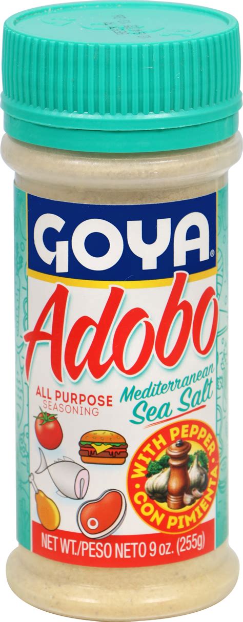 Goya Adobo Mediterranean Sea Salt with Pepper, 9 oz - Seasoning Spice ...