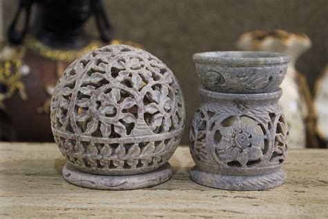 Pure Source India Handcrafted Soapstone Aroma Burner Oil Diffuser and 1 ...